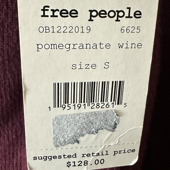 Free People Saffron Top in Pomegranate Wine Small NWT NEW Puff Sleeve Open Back - Picture 12 of 14